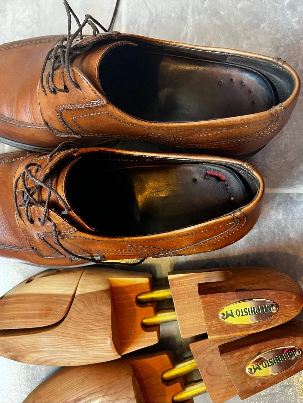 Mephisto Men's Brown Leather Lace-Up Dress Shoes